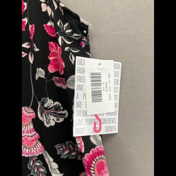 LulaRoe Womens Black Floral Vest Maxi Pink Flowers Sleeveless NWT Size Small - Picture 5 of 11